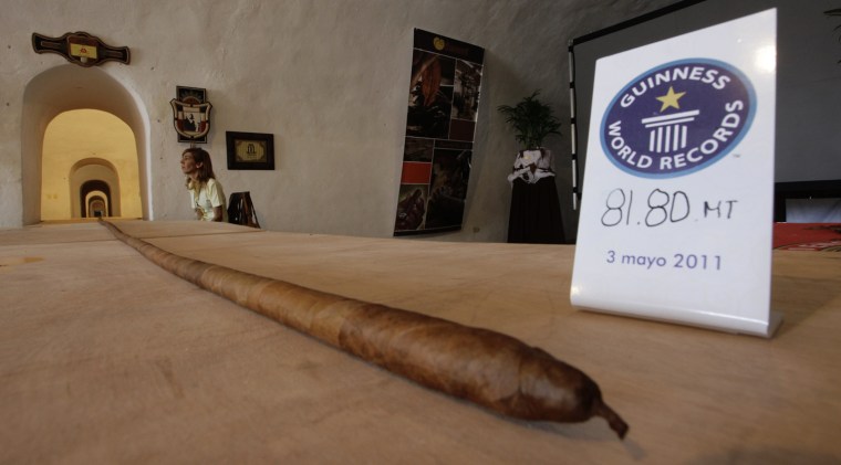 Image: The world's longest cigar is seen in Havana
